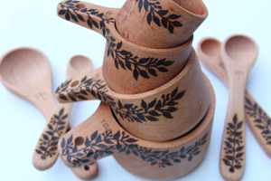 Best Quality Wooden <b>Measuring</b> Cups and Spoons Set Eco Friendly Kitchen <b>Tool</b> for Baking Cooking and Ingredient Available For Sale - Product Image 4