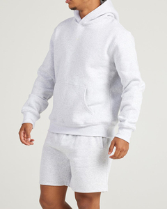 Men's High Quality Heavy Hoodie Shorts <b>Sets</b> Breathable Eco-Friendly Anti-UV Solid Jogger Running Sweat Fleece Pocket Shorts - Product Image 1