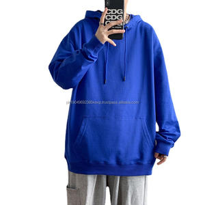 Sweat à capuche ample de printemps et d'automne de couleur unie pour hommes veste à la mode avec option de personnalisation - Product Image 6