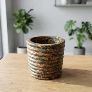 Marble <b>Round</b> Vase Tabletop Indoor Home Decor Durable Living Room All Seasons - Product Image 3