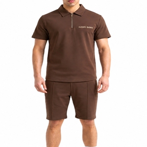Ensemble uniforme de golf pour hommes, polo et short assortis, style classique, confortable, vêtements de golf décontractés et sportifs, tissu respirant - Product Image 1