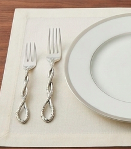Juego de cubiertos de acero inoxidable espejado con diseño retorcido para utensilios de cocina, accesorios de mesa, para bodas y eventos. - Product Image 2