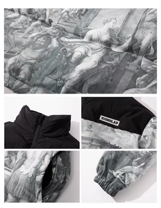 Veste matelassée imperméable et respirante pour enfants, style streetwear, entièrement imprimée, avec logo brodé, pour l'hiver, fabriquée sur mesure - Product Image 2