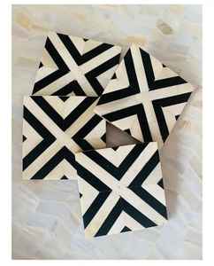 Ensemble de sous-verres en matériaux écologiques avec design en résine et incrustations de os, tapis et dessous de plat, vaisselle, sous-verres à boisson au meilleur prix - Product Image 1