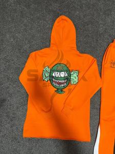 Nouveau design, sweat à capuche personnalisé délavé, impression sérigraphique, 100% coton, pull-over, coupe ample, effet vintage, pour hommes - Product Image 5