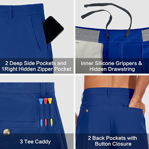 Pantalones cortos de golf clásicos, suaves y ligeros, mezcla de poliéster, cintura cómoda, estilo tradicional para el club y uso al aire libre - Product Image 5