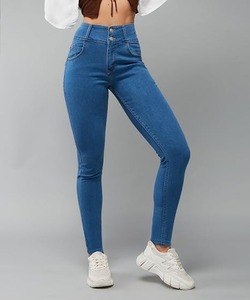 Jeans de Mezclilla Vintage para Mujer, Corte Recto, con Rasgaduras en las Rodillas y Bordes Deshilachados, de Algodón - Product Image 2