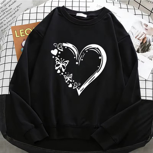 Sudaderas con capucha para mujer, profesionales, de nueva calidad, a la moda, con diseño de corazón y mariposa, sudaderas con capucha para mujer, sudadera de lana cálida, suave y transpirable - Product Image 2