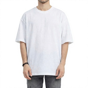 T-shirt pour homme 100% coton, coupe ample, col rond, manches courtes, uni, décontracté - Product Image 3