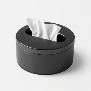 Boîte à mouchoirs en métal noir mat avec finition premium pour la décoration moderne de la maison, les tables à manger, les bureaux et les intérieurs de luxe - Product Image 1
