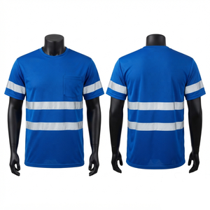 เสื้อยืดทำงานผ้าตาข่ายใยฝ้ายผสมใยไผ่พรีเมียม 220 กรัม ป้องกันรังสียูวี แห้งเร็ว ระบายอากาศดี พร้อมแถบสะท้อนแสงเพื่อความปลอดภัยด้านหน้า - Product Image 1