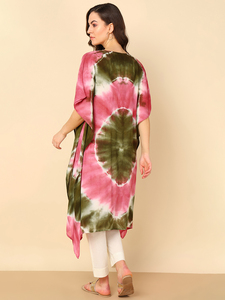 High Quality Designer Rayon <b>Kaftan</b> Tie Dyed Solid <b>Summer</b> Daily Wear Regular Fit O-Neck Best Price by Supplier - Product Image 2