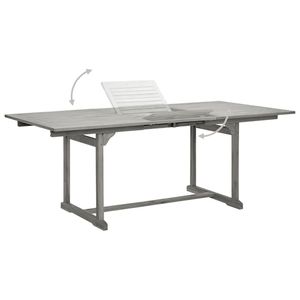 Conjunto de Comedor Extensible para Jardín de Madera de Acacia Sólida Gris - Product Image 5