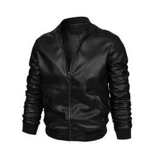 Veste en cuir pour homme 2026, grande taille, sur mesure, style décontracté, fermeture éclair, hiver, en cuir de vache, col montant, respirante - Product Image 1