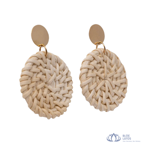 Pendientes de Aro de Madera Hechos a Mano, Elegantes y Modernos, con Forma de Gota de Agua, Modelo Blue Lotus Vivian Vo, Ideales para Fiestas, para Mujer - Product Image 1