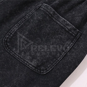 Shorts en coton délavé pour homme, taille mi-haute, cordon élastique, style décontracté avec poches, respirant, coupe classique, pour l'été - Product Image 4