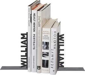 Serre-livres fonctionnels en acier, robustes et décoratifs, élégants organisateurs de rangement pour bibliothèque, solution de présentation contemporaine - Product Image 6