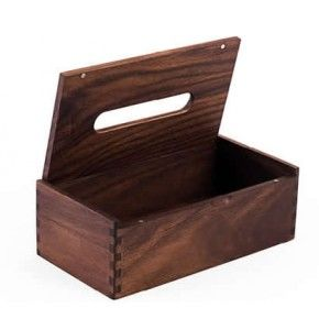 Black Walnut Floss Cotton Stick Integrated Multi-Functional Tissue <b>Storage</b> <b>Paper</b> <b>Box</b> Wooden Tissue <b>Box</b> by blossom craft india - Product Image 6