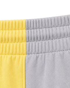 Shorts de sport pour femmes, jaunes et gris clair, à séchage rapide, respirants, taille élastique, pour la gym, le fitness, les loisirs et les activités sportives. - Product Image 6