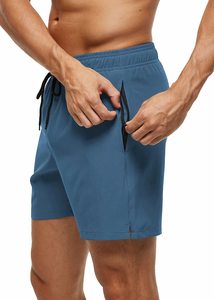 OEM Custom Swim Trunks Quick Dry Beach <b>Shorts</b> with Zipper Pockets and Mesh Lining 100% Polyester made in Pakistan - Product Image 3