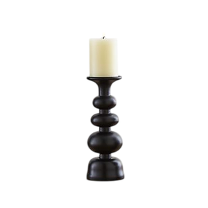 Support à bougie décoratif noir fini pour la décoration intérieure, porte-bougie de haute qualité en aluminium coulé, fait main et personnalisé - Product Image 2