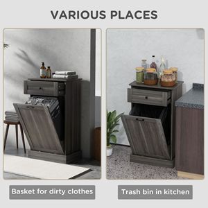 Mobile da Cucina Indipendente Grigio Antracite con Cestino Ribaltabile e Cassetto per Stoccaggio - Product Image 6