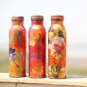 Botella de cobre a prueba de fugas con tapa hermética que mejora la inmunidad, libre de BPA, ideal para un estilo de vida saludable con juego de vasos. - Product Image 6