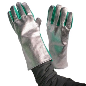 Guantes de Seguridad Industriales de Cuero y Fibra de Aluminio Resistentes al Calor Extremo, para Bomberos y Soldadura, con Certificación CE - Product Image 3