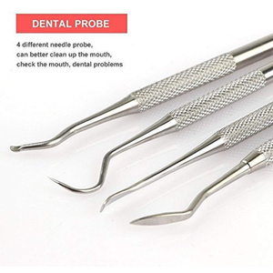 Kit de 6 outils de nettoyage dentaire manuels en acier inoxydable, ensemble d'instruments d'hygiène dentaire professionnels, poignée ergonomique, certifié CE - Product Image 6