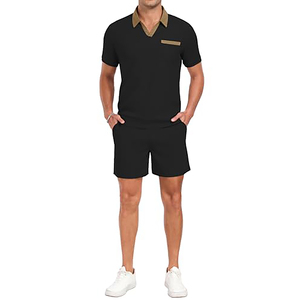 Conjunto de verano de dos piezas personalizado al por mayor, de poliéster y algodón, estilo urbano, de secado rápido, cortavientos, conjunto deportivo corto para verano - Product Image 6