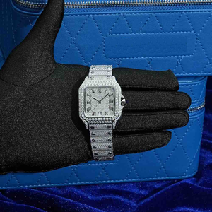 Reloj de Lujo de Acero Inoxidable con Incrustaciones de Moissanita, Probador de Diamantes Personalizado VVS HPHT CVD de 20 mm, Reloj de Moda para Negocios, Unisex - Product Image 6