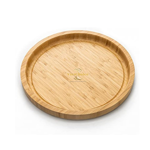Natural Bamboo <b>Round</b> <b>Tray</b> Eco Friendly Serving <b>Tray</b> Handmade Bamboo Organizer for Kitchen Dining <b>Table</b> and Home Decor - Product Image 3
