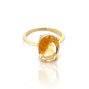 เครื่องประดับที่ดีผู้หญิงเครื่องประดับที่มีสีสันเพทายสีเหลืองพลอยรูปไข่แหวนผู้หญิงสำหรับคอลเลกชันแหวนสุภาพสตรี - Product Image 1