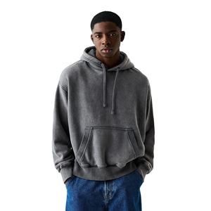 Sweat-shirt à capuche délavé pour homme, hiver 2024, dernier design avec technique de broderie, sweat-shirt tendance OEM, nouveau style pour homme - Product Image 1