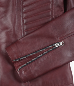 แจ็คเก็ตหนังแท้ทรงคาเฟ่เรเซอร์สำหรับผู้ชาย ขายส่ง OEM ทรงเข้ารูป สไตล์นักขี่มอเตอร์ไซค์ ปิดกระดุมแบบปกปิด  รับทำโลโก้ เป็นมิตรต่อสิ่งแวดล้อม - Product Image 6