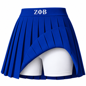 Greek Zeta Phi Beta Sorority Sisterhood Clothing Ready To Ship <b>Pleated</b> <b>Short</b> - Evening <b>Skirt</b> With Hidden <b>Shorts</b> - Product Image 4