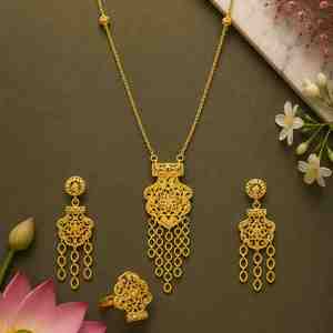 Joyería al por Mayor, Juego de Joyas con Colgante de Diseño Turco Tradicional, Chapado en Oro de 14K, 18K y 24K, Estilo Dubái, Joyería de Moda, Oro, Joyería - Product Image 2