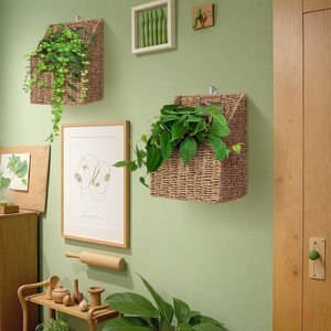Wholesale Woven Eco-friendly Seagrass Hanging <b>Storage</b> <b>Basket</b> Decorative <b>Storage</b> <b>Baskets</b> for Organizing Files, Magazine, Books - Product Image 3