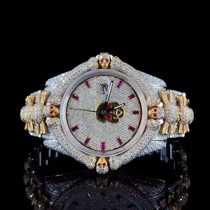 Montre de luxe en moissanite pour homme, montre-bracelet à quartz haut de gamme avec un look moderne et élégant. - Product Image 1