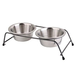 Cuenco de almacenamiento de comida de metal para perros de alta calidad con alimentador de diseño de flores Ideal para comida y agua perfecto para uso doméstico y en el jardín - Product Image 3