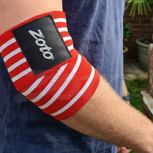Custom Logo Elastic Powerlifting Elbow Wraps Heavy Duty Gym Weightlifting <b>Bench</b> Press Support Bands Manufacturer - Product Image 6