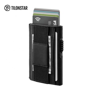 TILONSTAR TVC320 Aluminum Case Men's Leather Credit Card Holder <b>Rfid</b> <b>Blocking</b> Pop up Card Holder Business Card Holders - Product Image 1