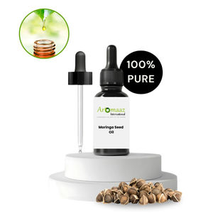 Huile de graines de Moringa 100% pure biologique pressée à froid liquide pour les soins des cheveux et de la peau et les massages avec des bienfaits anti-âge - Product Image 2