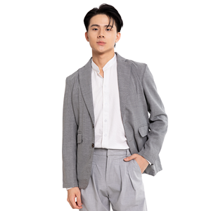 Blazer Ligero Estilo Americano ABL1 de Poliéster/Rayón con Aspecto de Lino para Hombre, Tallas S-XL, Precio Competitivo, Venta al Por Mayor - Product Image 1