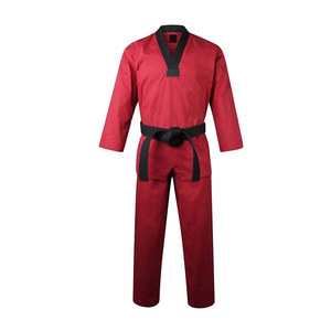 Plain Blank Breathable <b>Light</b> Weight Martial Arts Taekwondo Uniform / V-Neck Collar Design Reasonable Price Taekwondo Uniform - Product Image 1