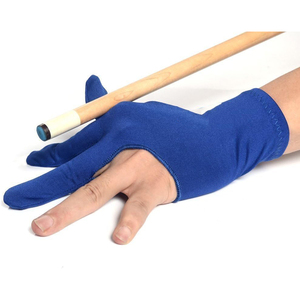 Two Finger Snooker Gloves Silicone Textured Palm Breathable Polyester Back Velcro Strap Pool Cue - Product Image 1