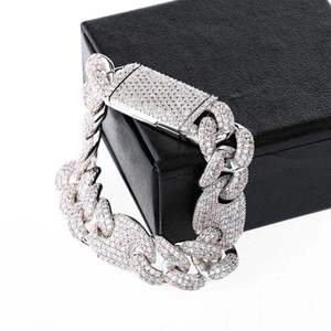 Luxury 925 Silver Chain Link <b>Bracelet</b> With Crystal Rhinestones Micro Pave Unisex Everyday Wear Jewelry - Product Image 2