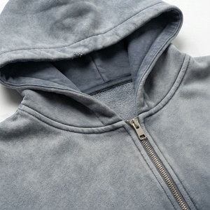 <b>Acid</b> Washed Stonewashed Oversized <b>Drop</b> Shoulder Stylish Tracksuit Sweatshirts Front Logo Hoodie Men's Workout Gear - Product Image 4