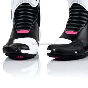Bottes de moto en cuir microfibre avec fermeture éclair latérale, mi-mollet, bout renforcé, antidérapantes, respirantes, légères, résistantes à l'abrasion, haute performance - Product Image 3