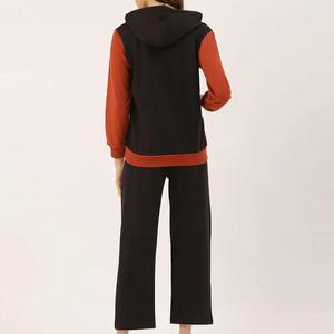 Nouvel ensemble de survêtement en molleton de coton uni pour femme, personnalisable, avec sweat à capuche et pantalon de jogging, décontracté, respirant, écologique, pour l'automne - Product Image 2